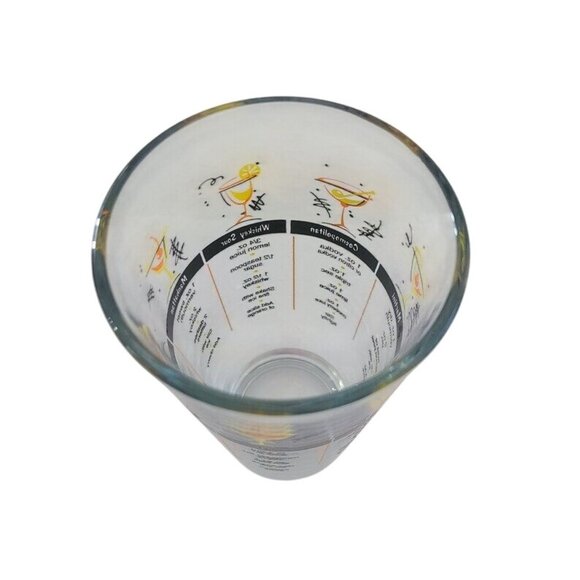 Libbey Cocktail Recipe Mixing Glass Measurements Recipes Daiquiri Margarita VTG - Picture 4 of 4